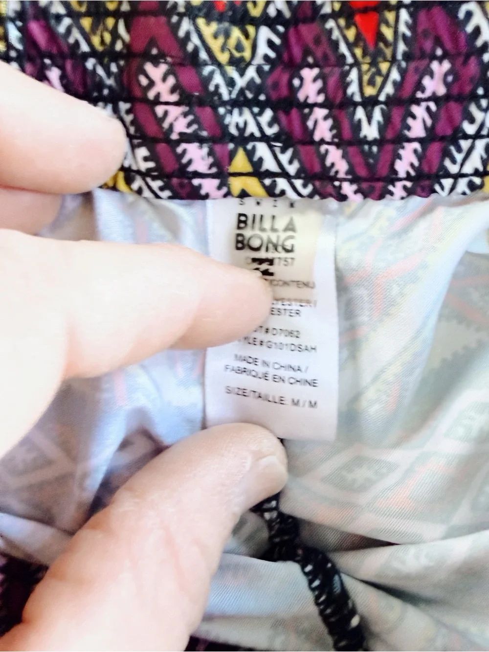 Billabong Girl’s M Multicolor Tribal Aztec Print Beach Board Shorts